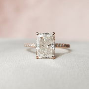 Moissanite 3.45 CT Radiant Cut Diamond Art Deco Anniversasry Ring Mapple Gems